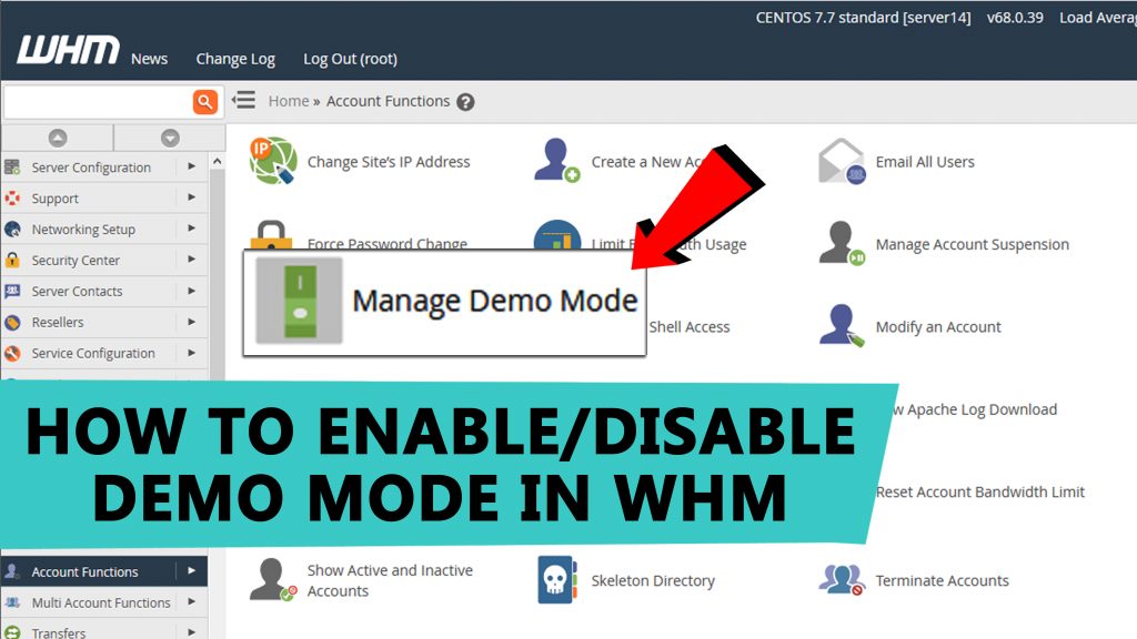 How To Enable Or Disable Demo Mode in WHM