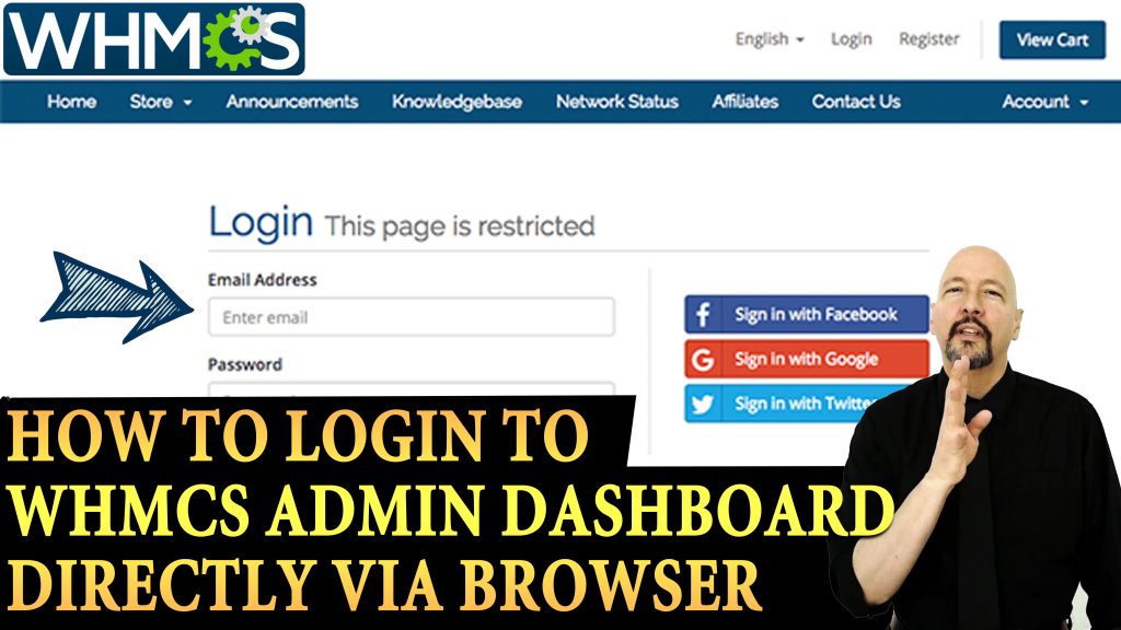 HOW TO LOGIN TO WHMCS DASHBOARD