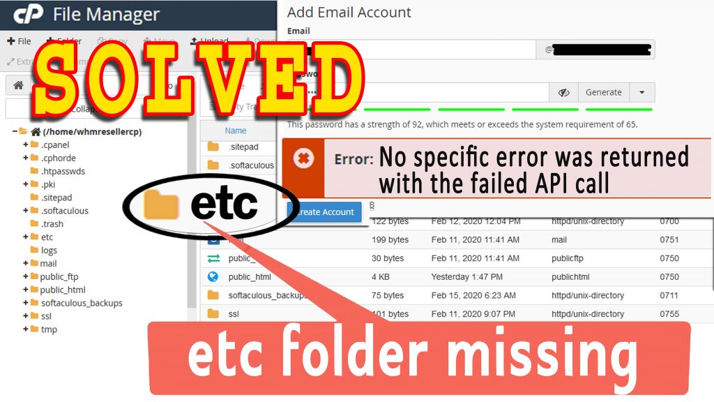 Fix Error: No specific error was returned with the failed API call