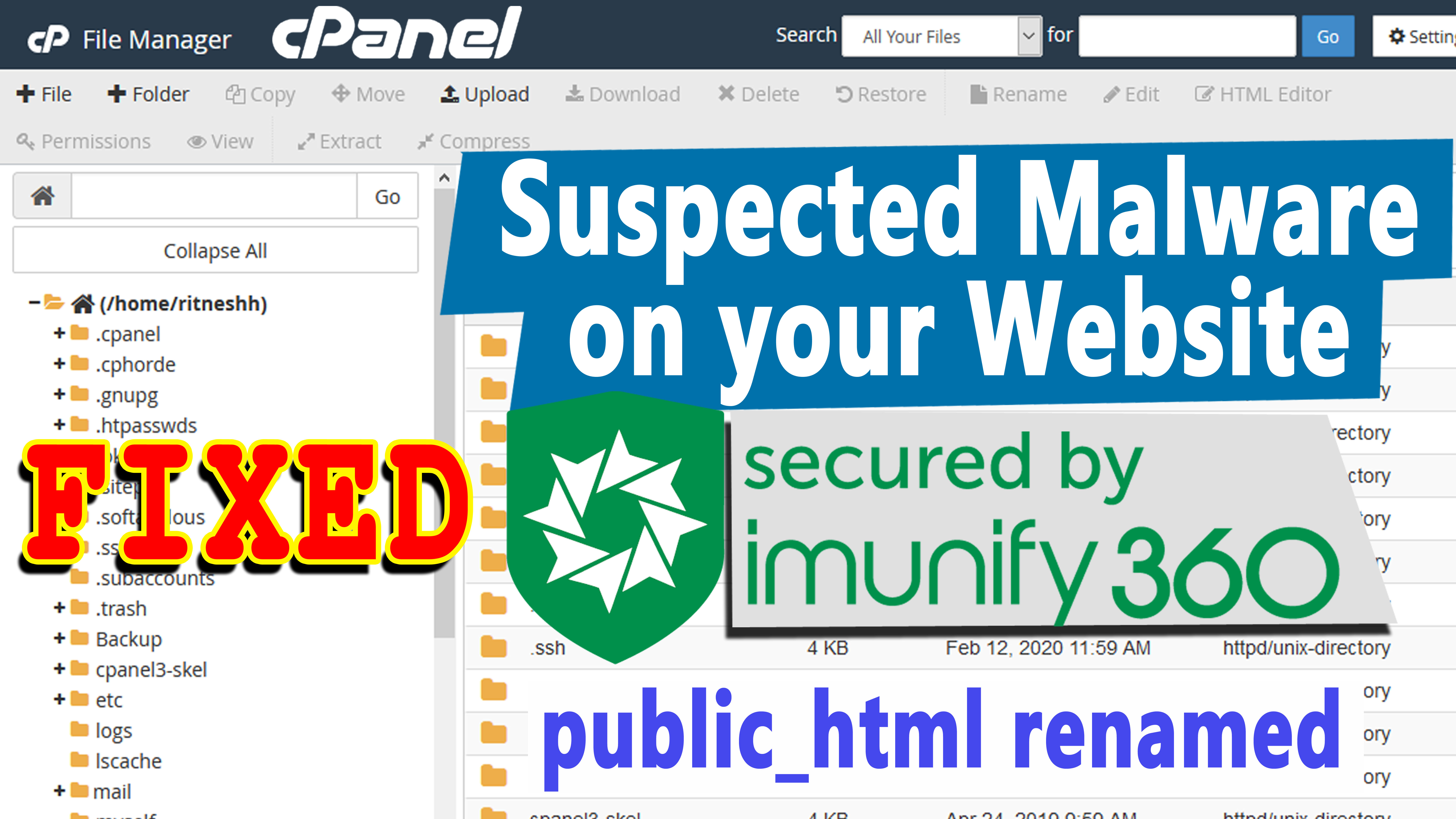 How To Fix CPanel Error Public html Renamed Malware Detected By