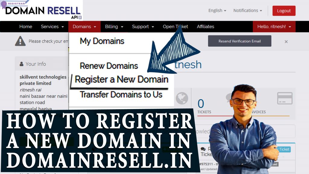 HOW TO REGISTER A DOMAIN FROM DOMAINRESELL PANEL