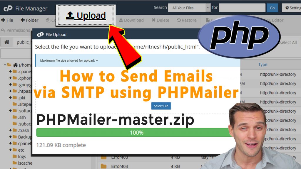 How to send Emails via SMTP using PHPMailer