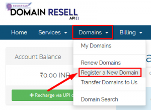 How to register domain for my customer using domainresell.in panel