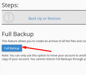 MySQL Database backup file location in cPanel account Backup