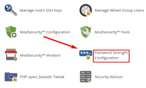 How to set password strength for cPanel account in WHM