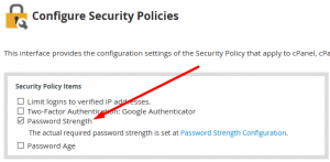 How to set Password Strength of existing cPanel/ WHM accounts