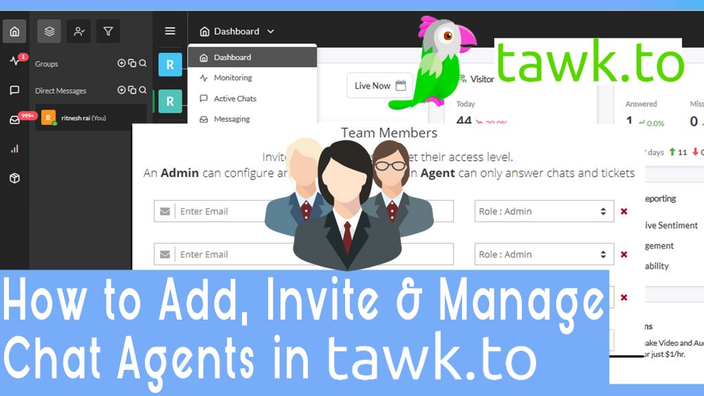 How to Add and Invite Additional Chat Agents in tawk to