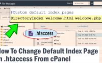 How To Change Default Index Page in .htaccess from cPanel