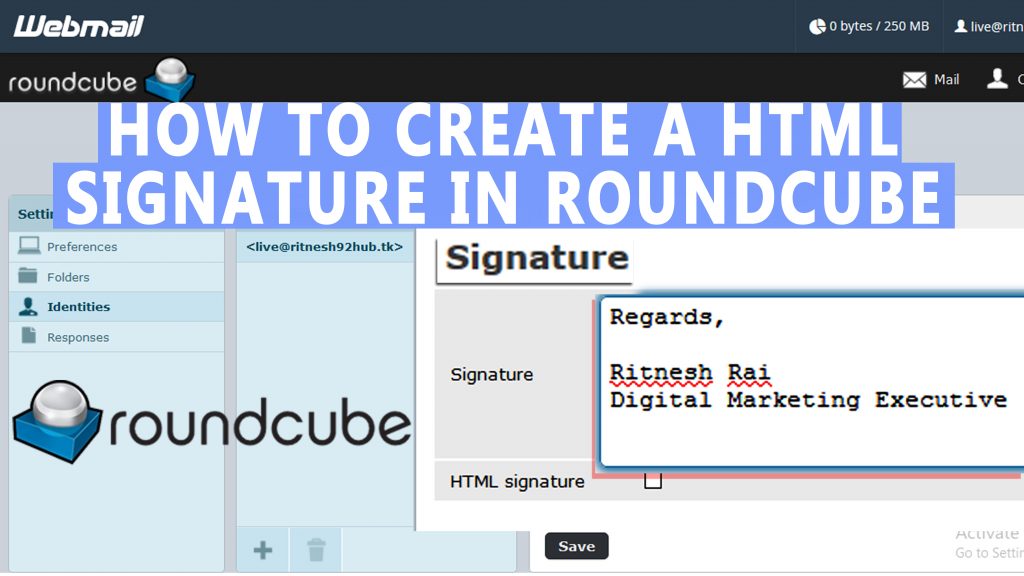 How to Create HTML Signature in Roundcube Webmail
