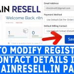 How to Modify Registrant Contact details in Domain Resell.in Panel