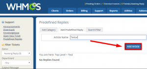 How to Create and Use predefined replies in WHMCS