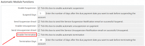 Why and How does WHMCS Auto-terminates cPanel account