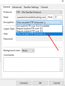 How to login FTP with FileZilla using cPanel login details