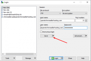 How to login FTP account created via cPanel in WinSCP