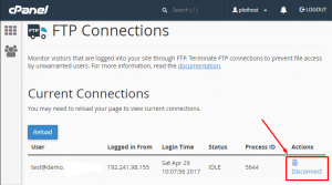 How to Monitor FTP uses in realtime via cPanel
