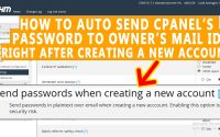 How to Auto send cPanel password to the owner's mail id right after creation
