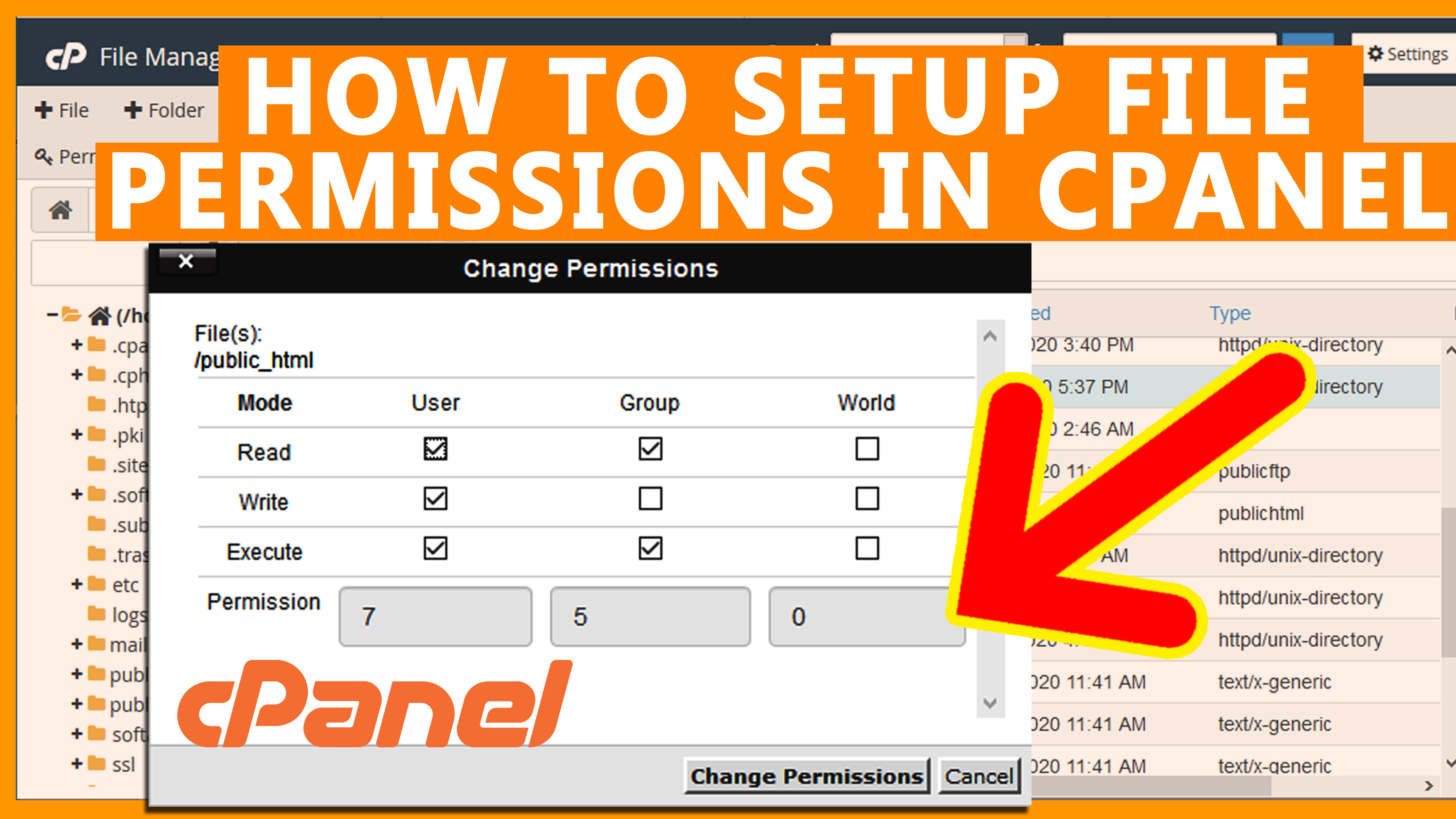 How To Setup File Permissions Of Any File In CPanel STEP BY STEP 
