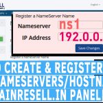 how to create and register child nameservers/hostname in domainresell.in panel