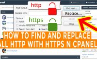 How to find and replace all http with https in cpanel