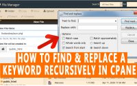 How to find and replace a keyword recursively in cPanel