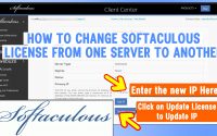 how to change the softaculous license's IP after server migration