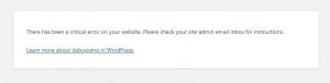 fix WordPress error "There has been a critical error on your website"