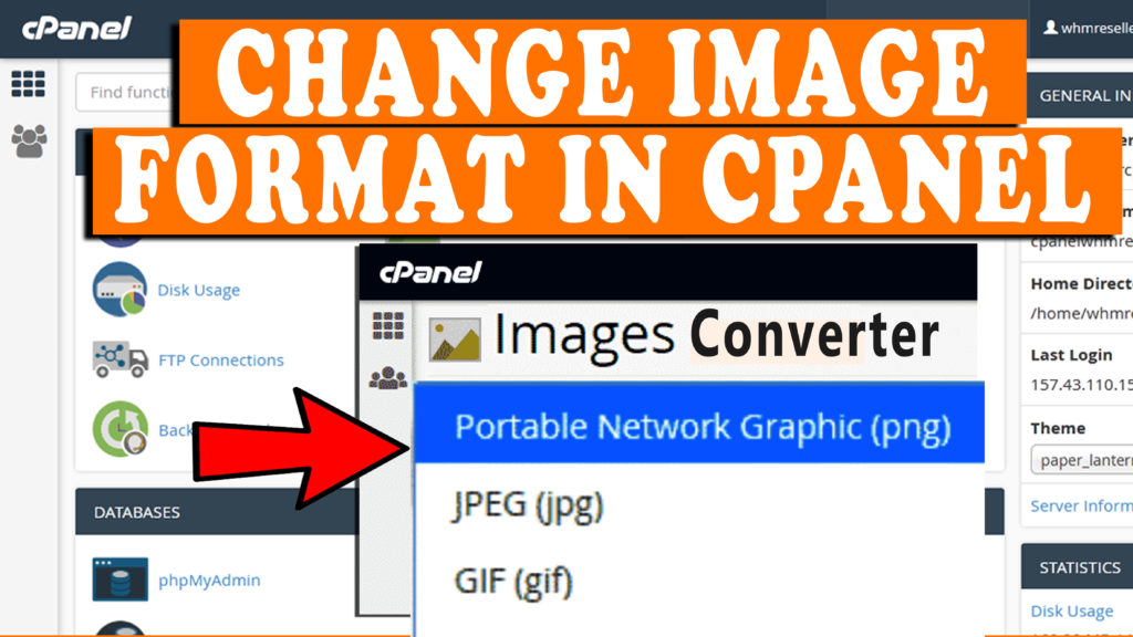 How to Change image formats in cPanel
