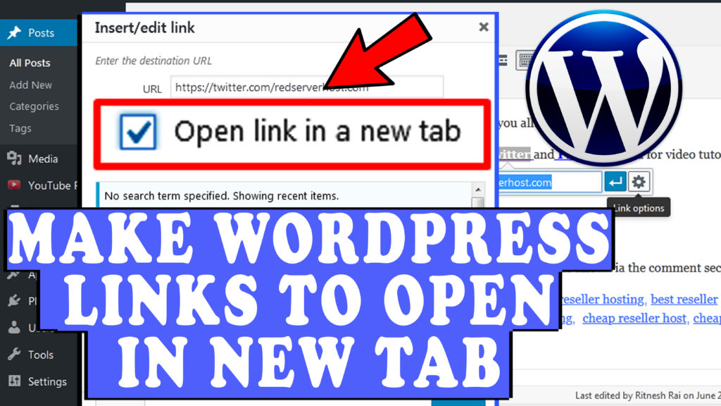 How to use WordPress to open External Links in a new Tab or Window