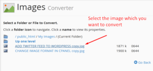 How to Change image formats in cPanel