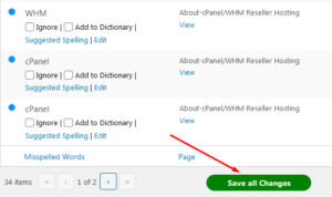 How to correct spelling mistakes from all the posts in WordPress