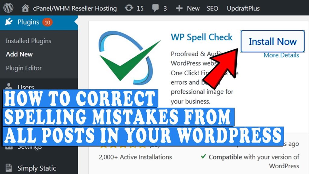 How to correct spelling mistakes from all the posts in WordPress