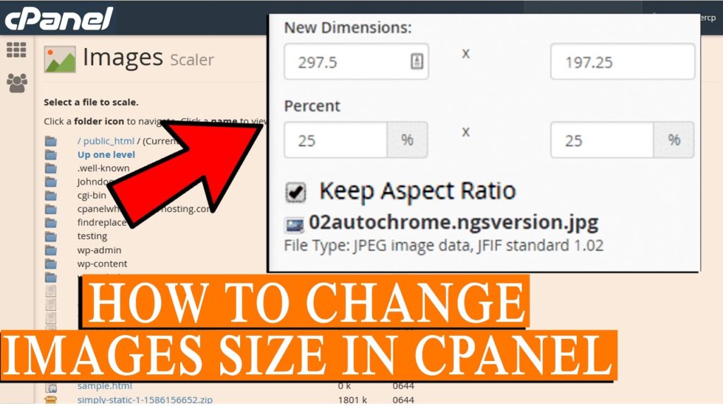 How to Change Image Sizes in cPanel