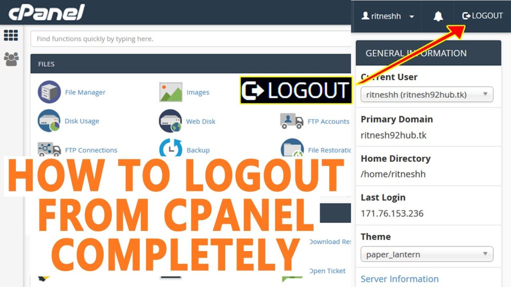 HOW TO LOGOUT FROM CPANEL