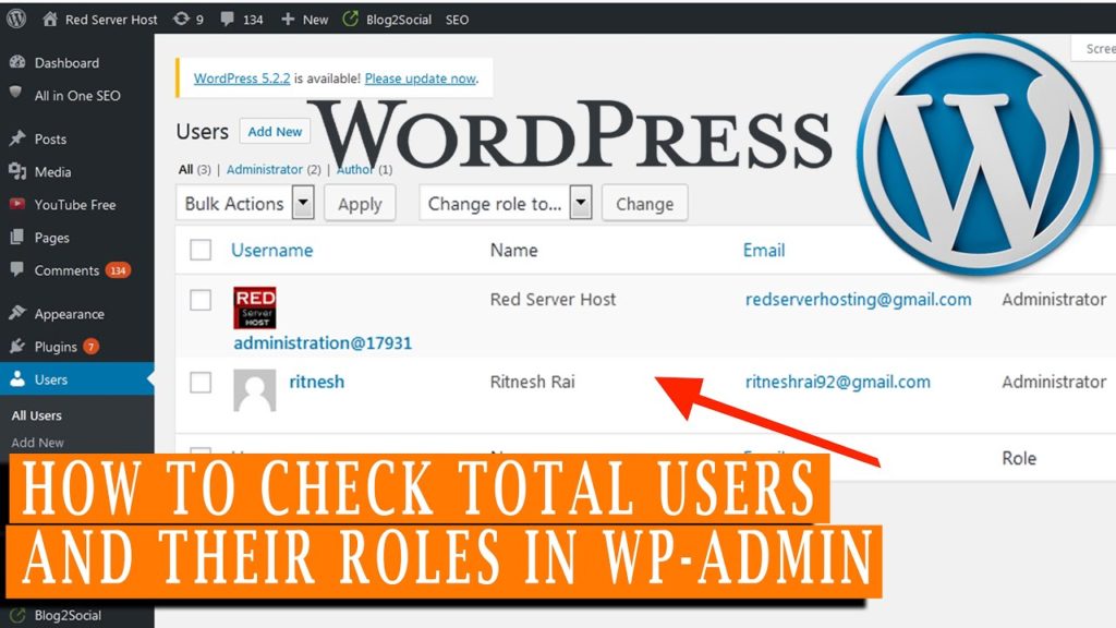 How to check total Wordpress users in your wp admin