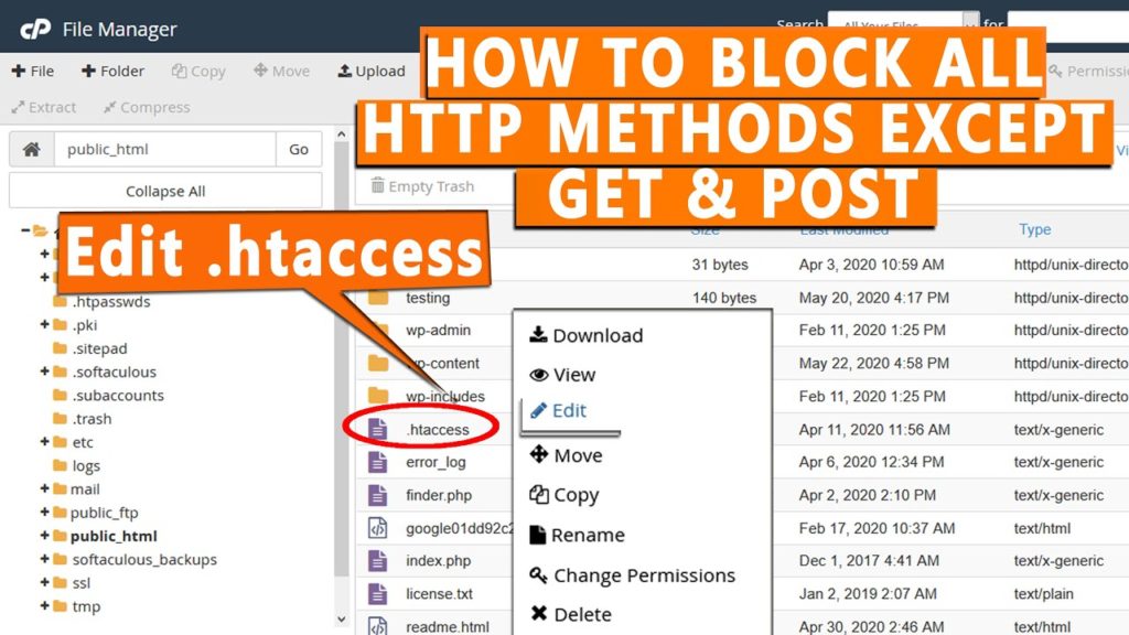 How to block all HTTP methods except GET & POST