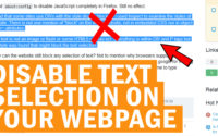 How to disable selection on your webpage