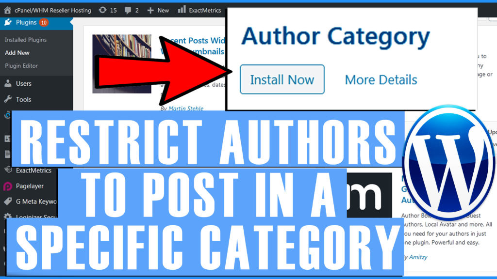 How to set WordPress to restrict an Author to a specific category