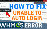 How to solve unable to auto login error in WHMCS