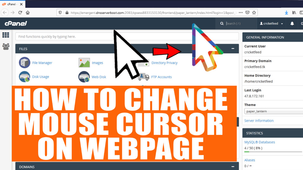 How to change mouse pointer on your webpage