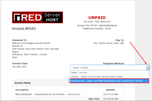 How to pay an invoice at RedServerHost using PayU money