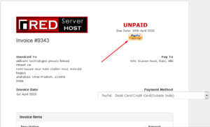 How to pay an invoice at RedServerHost using PayPal