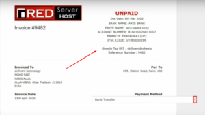 How to pay an invoice at RedServerHost using Bank Transfer