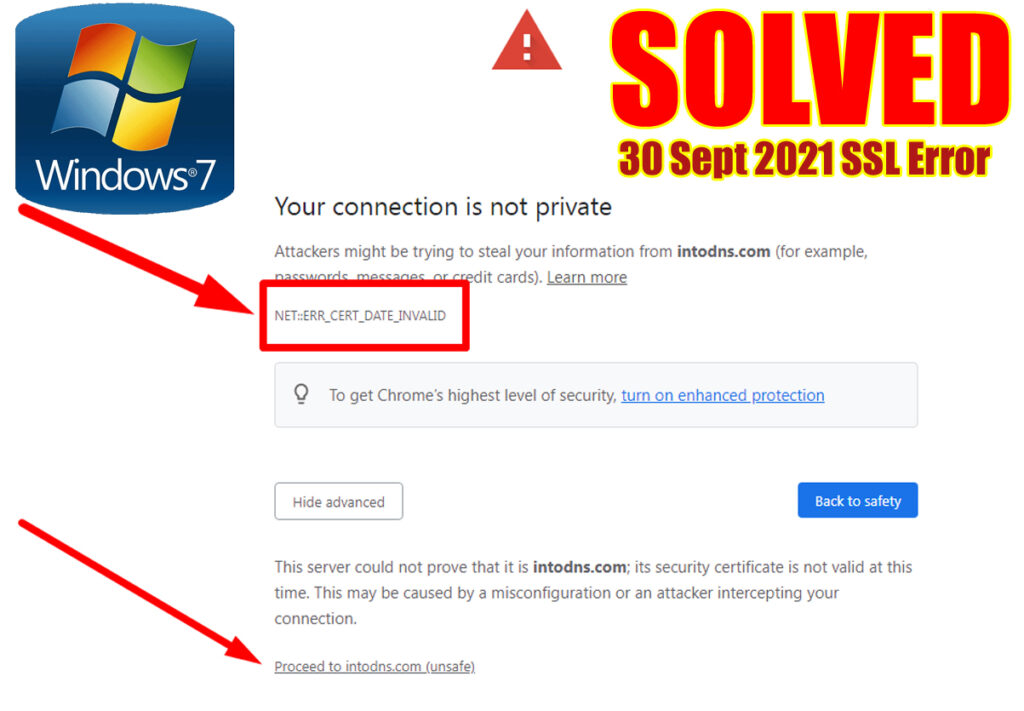 SOLVED - WINDOWS 7 SSL ERROR NET::ERR_CERT_DATE_INVALID 