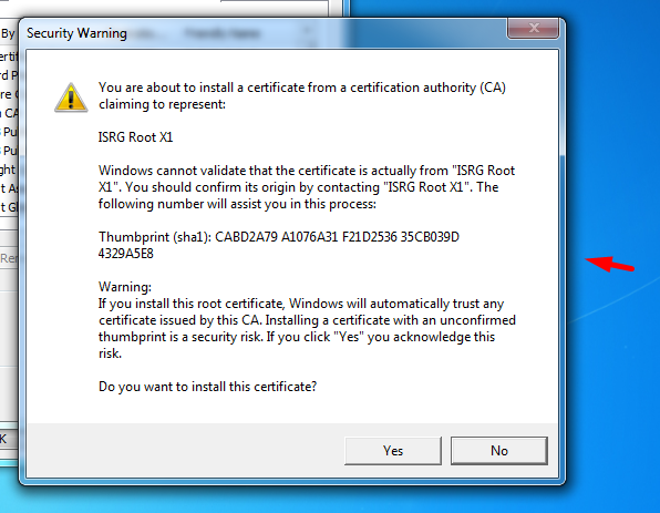 Click Yes To Install The SSL Certificate - Redserverhost.com
