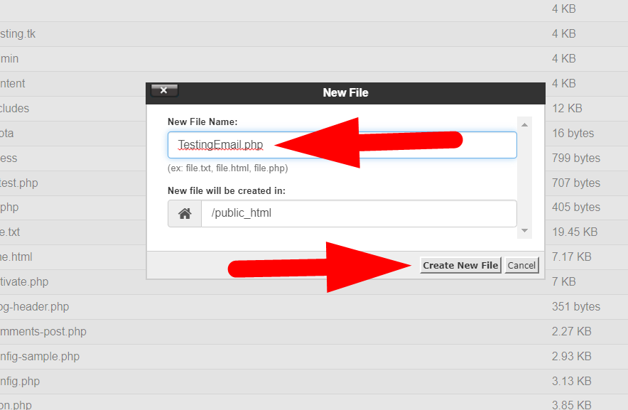 Create a new file with any name