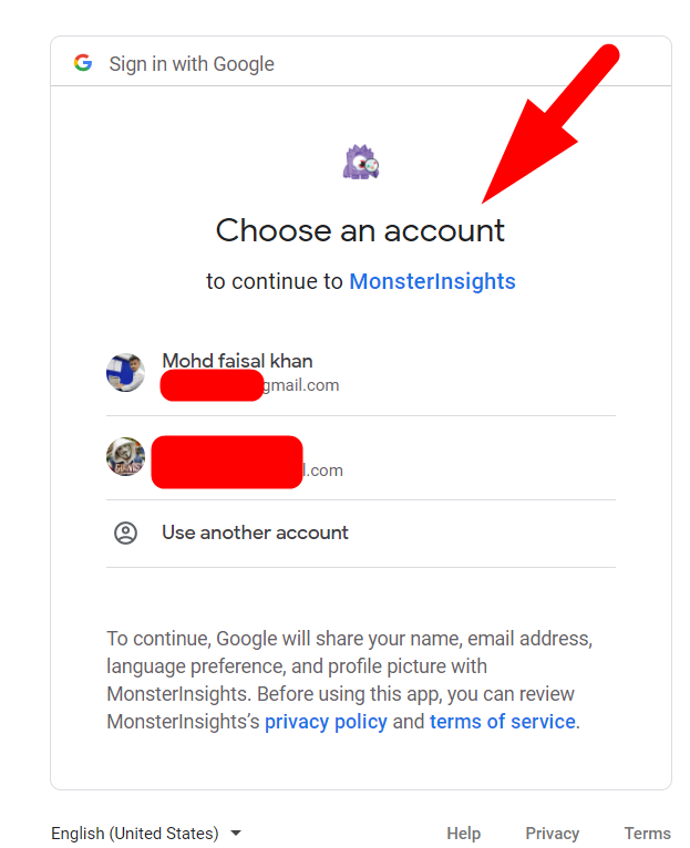 Authentication monsterinsights