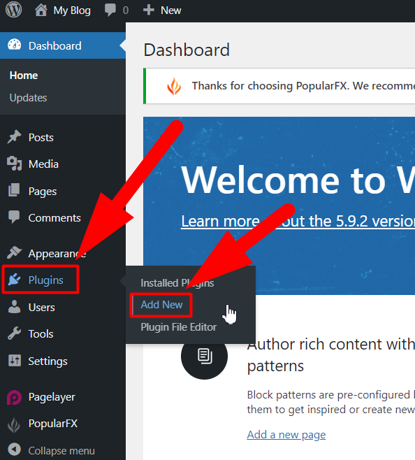 Wordpress Admin Plugins Dashboard