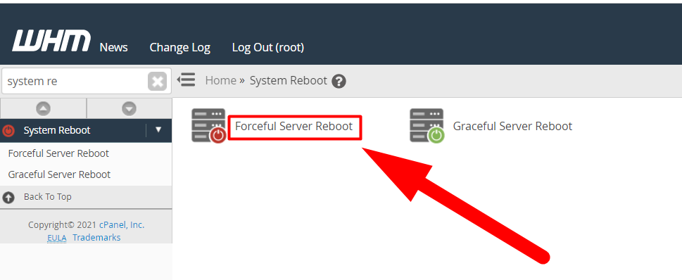 Forceful Server Reboot