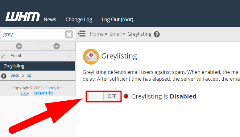 Switch to enable Greylisting