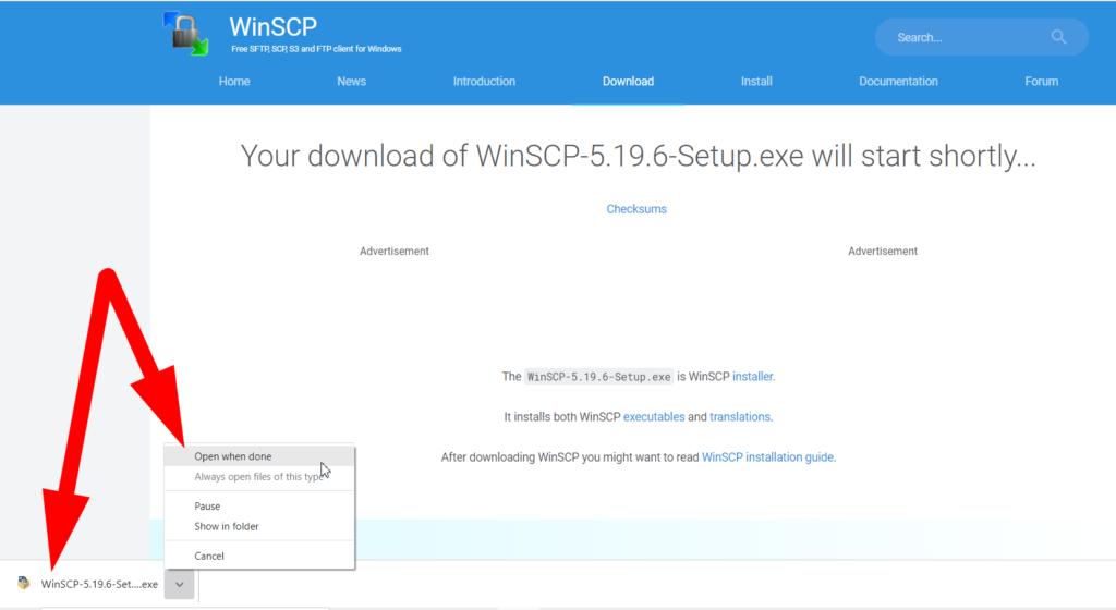 WinSCP Installation Package
